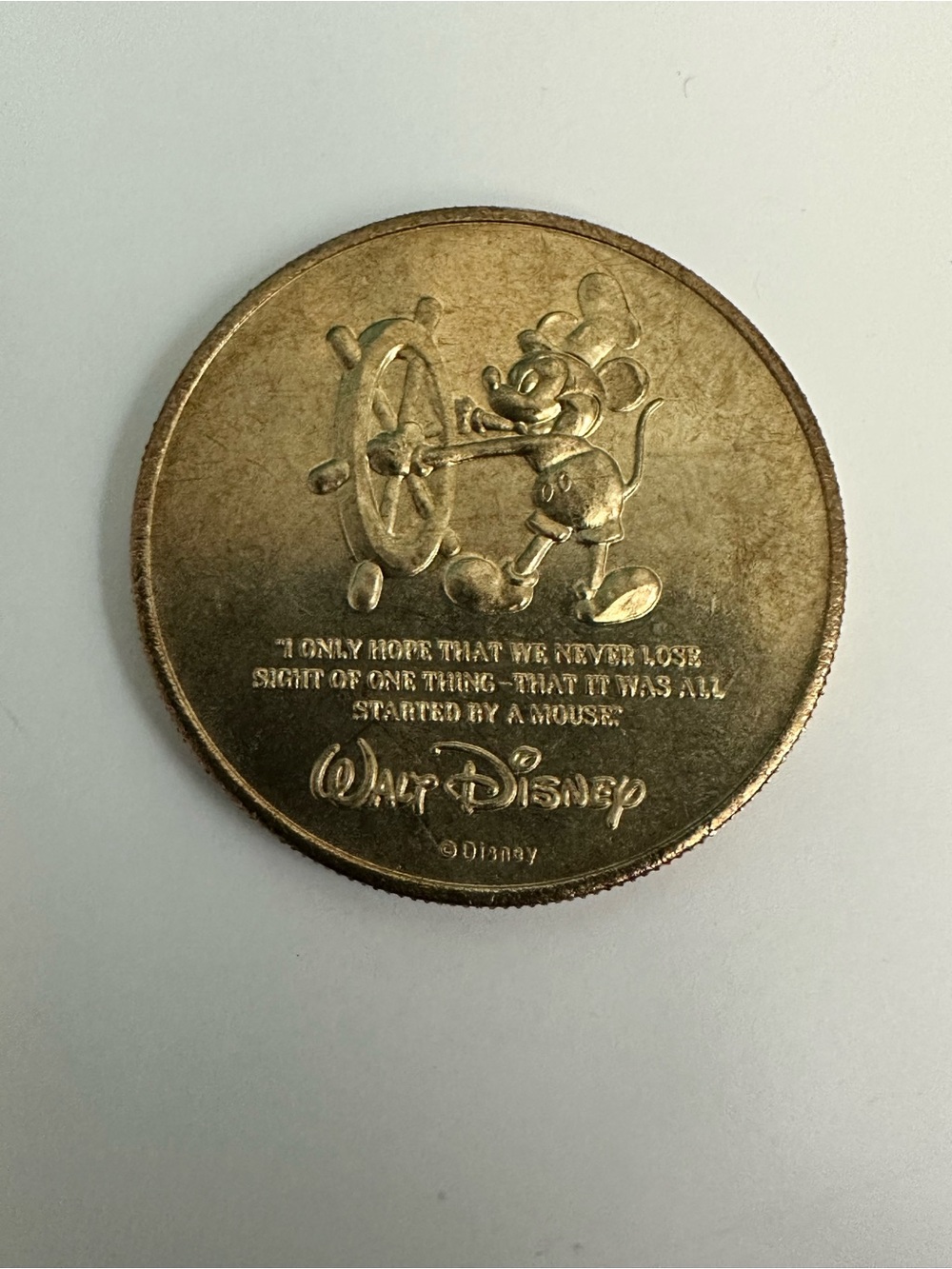 VTG Mickey Mouse 60th Birthday Commemorative Medallion/Coin Disneyland Exclusive